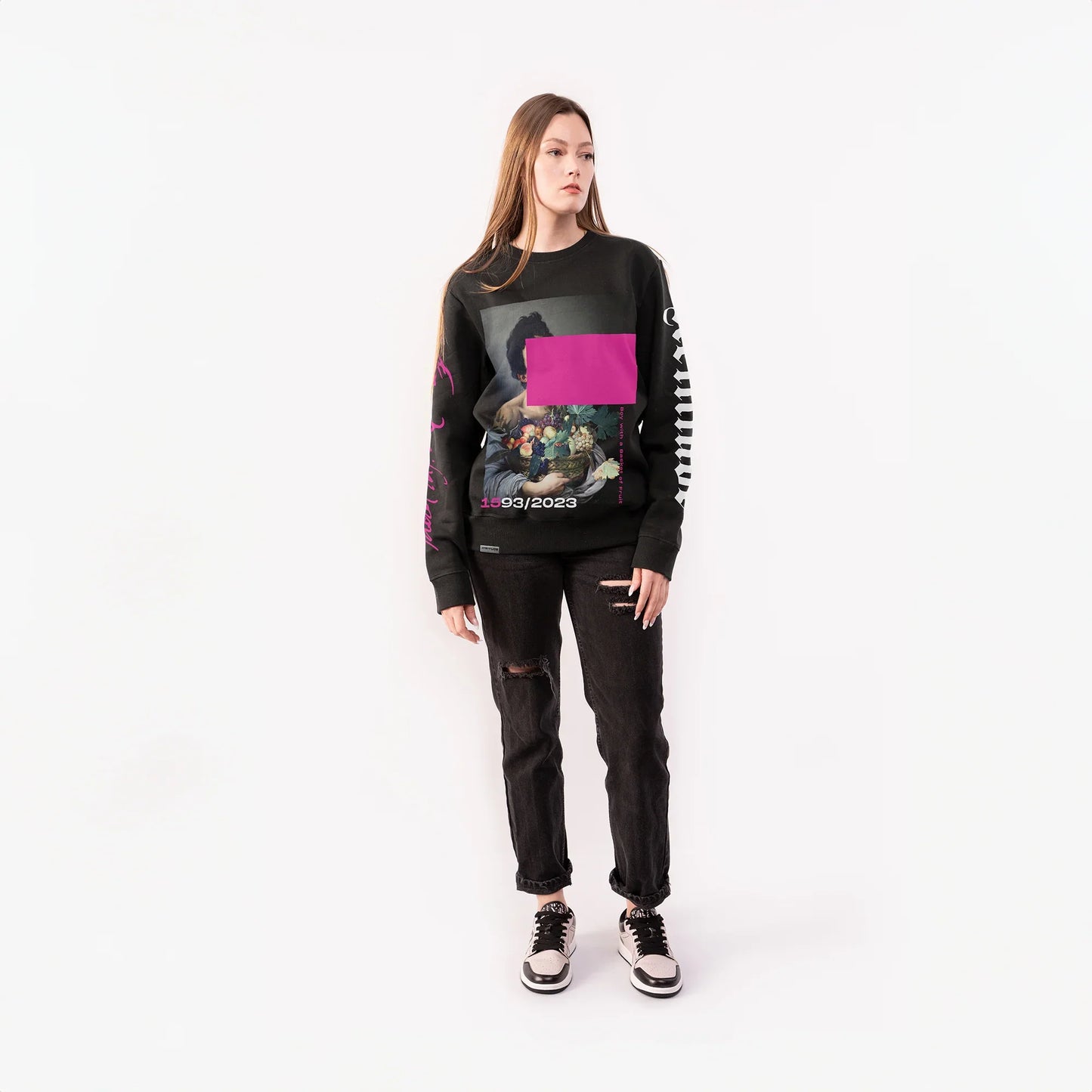 Boy with a Basket of Fruit Classic Crewneck