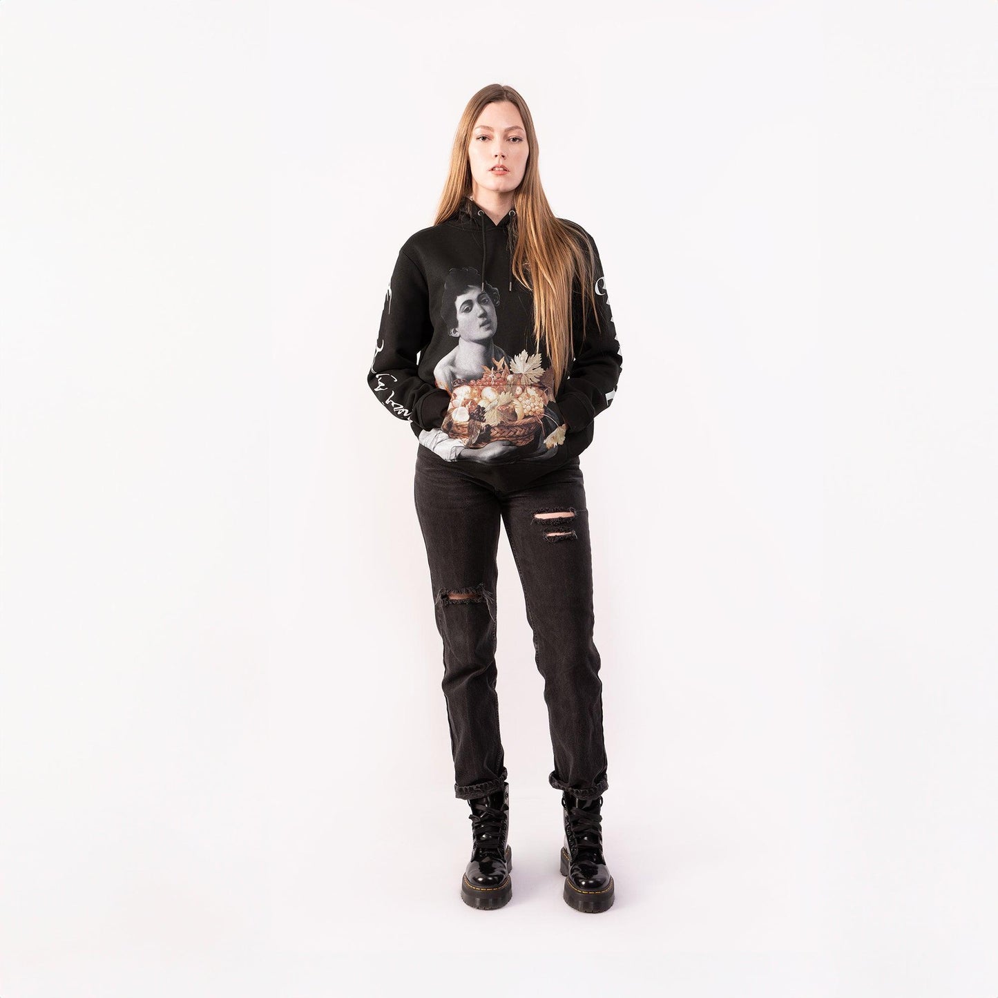 Boy with a Basket of Fruit Signature Hoodie