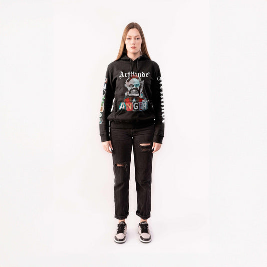Black Anger Signature Hoodie