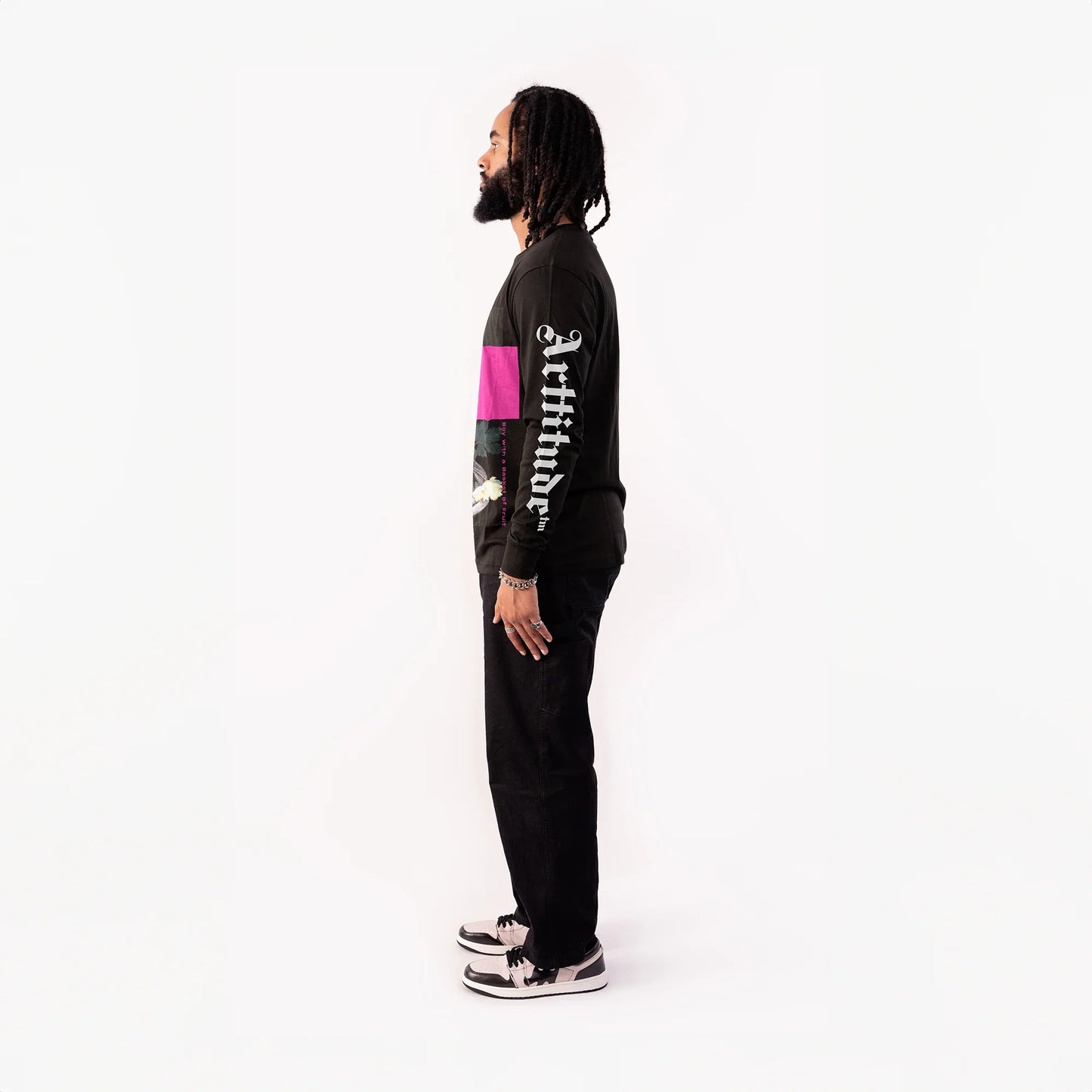 Boy with a Basket of Fruit L/S Tee - Black