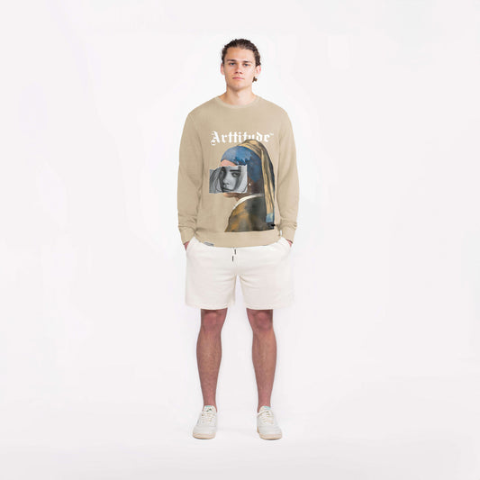 Woman with a Pearl Terry Crewneck - Sand