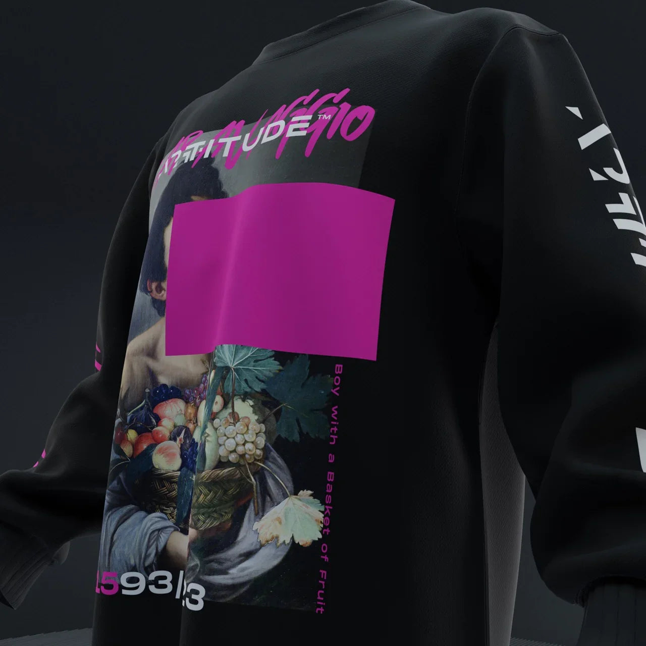 Boy with a Basket of Fruit L/S Tee - Black