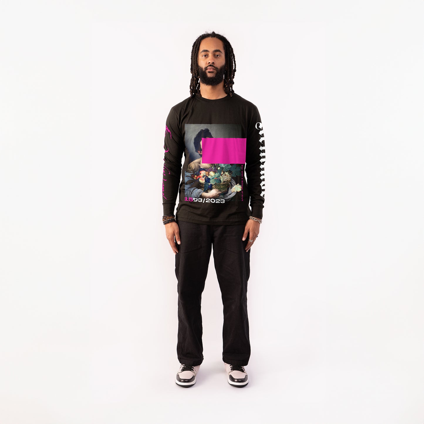 Boy with a Basket of Fruit L/S Tee - Black