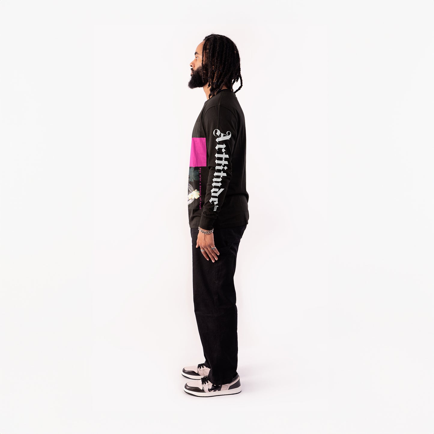 Boy with a Basket of Fruit L/S Tee - Black