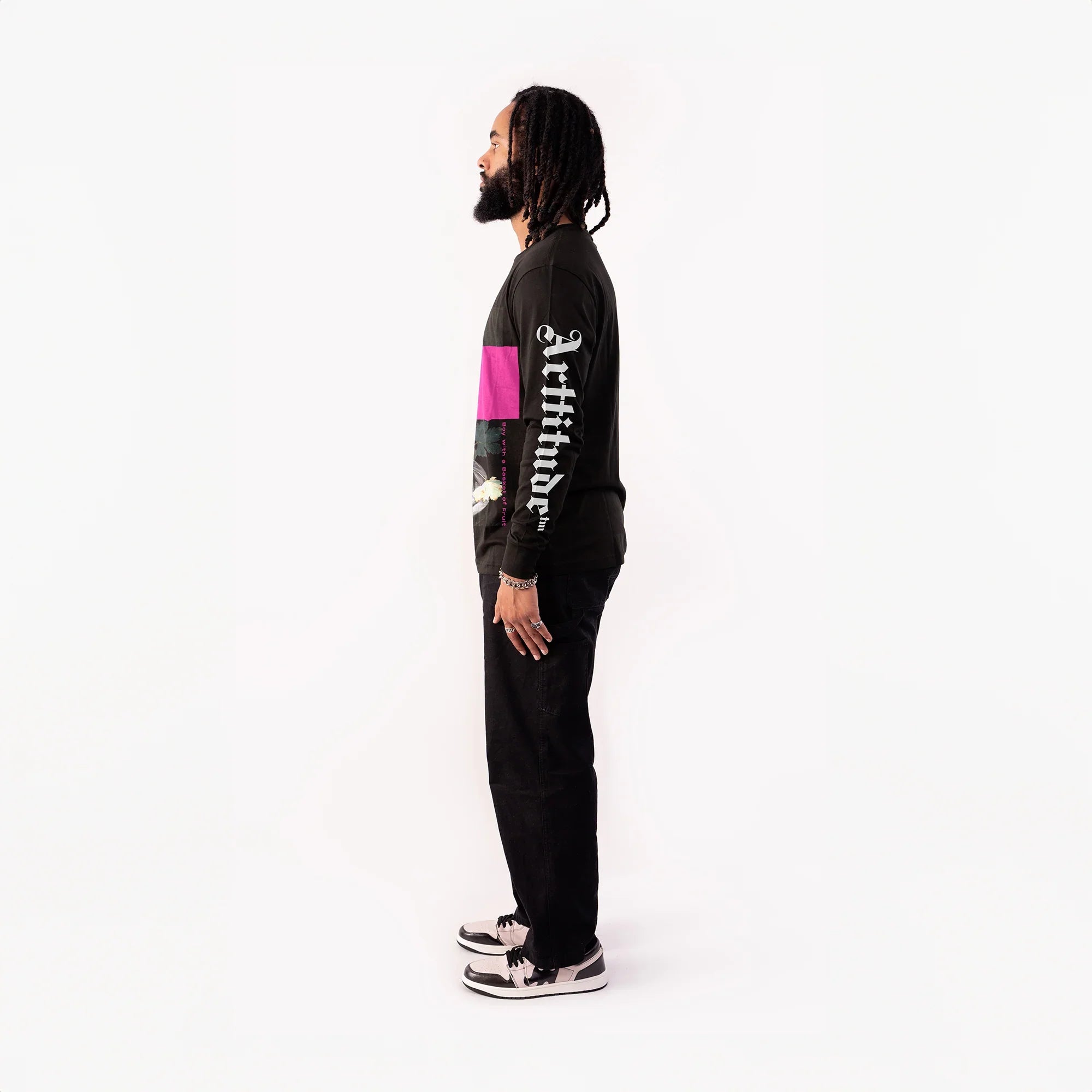 Boy with a Basket of Fruit L/S Tee - Black