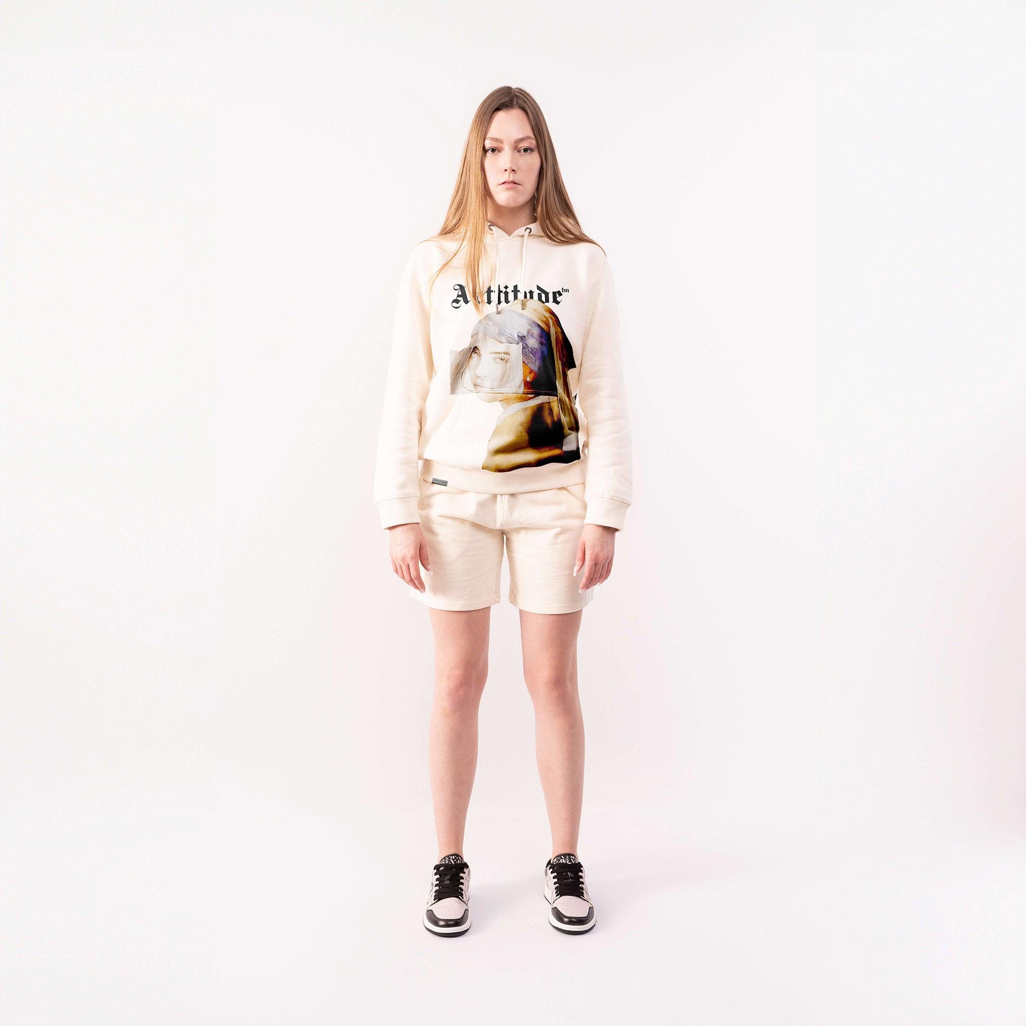 Woman with a Pearl Signature Hoodie