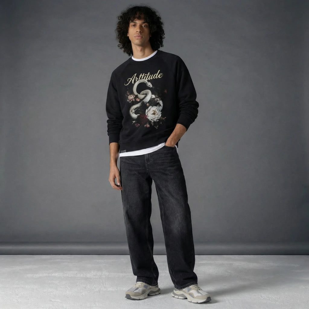 Snake And Roses Crewneck