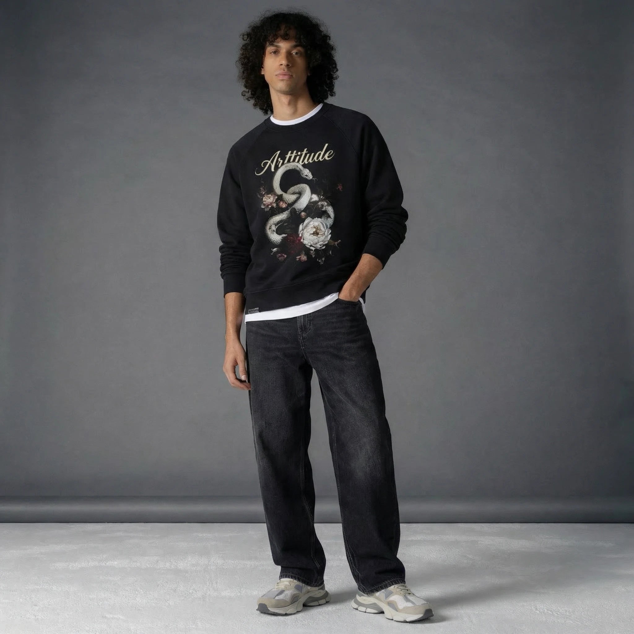 Snake And Roses Crewneck